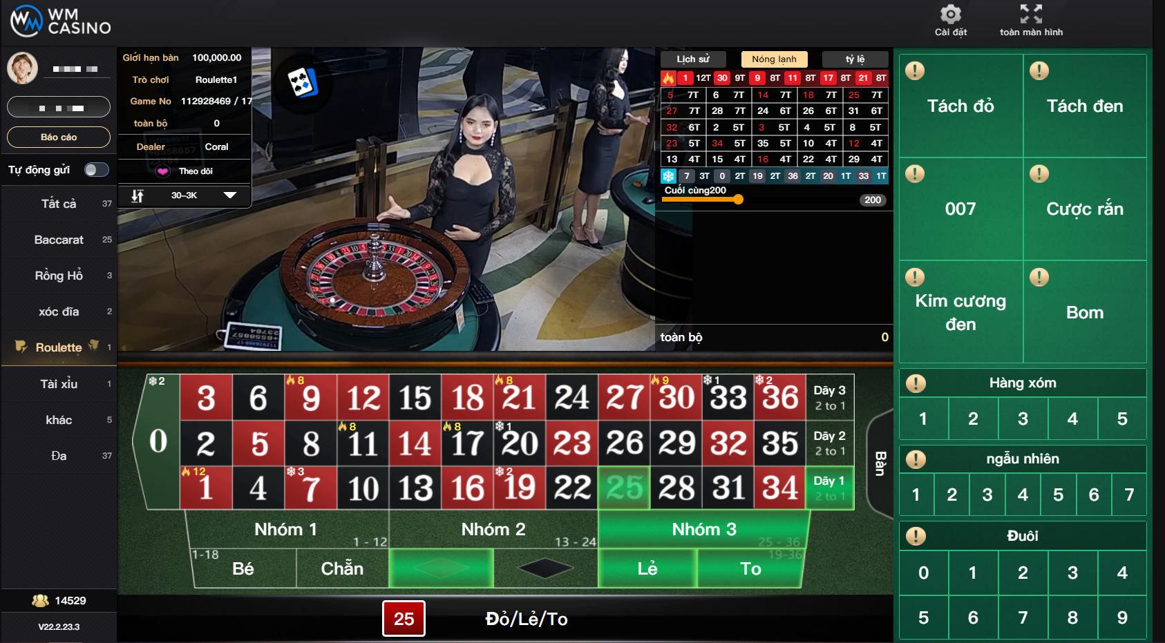 Roulette trò chơi quý tộc